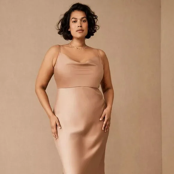 BHLDN | Dresses | Bhldn Cali Satin Cowlneck Midi Slip Dress | Poshmark
